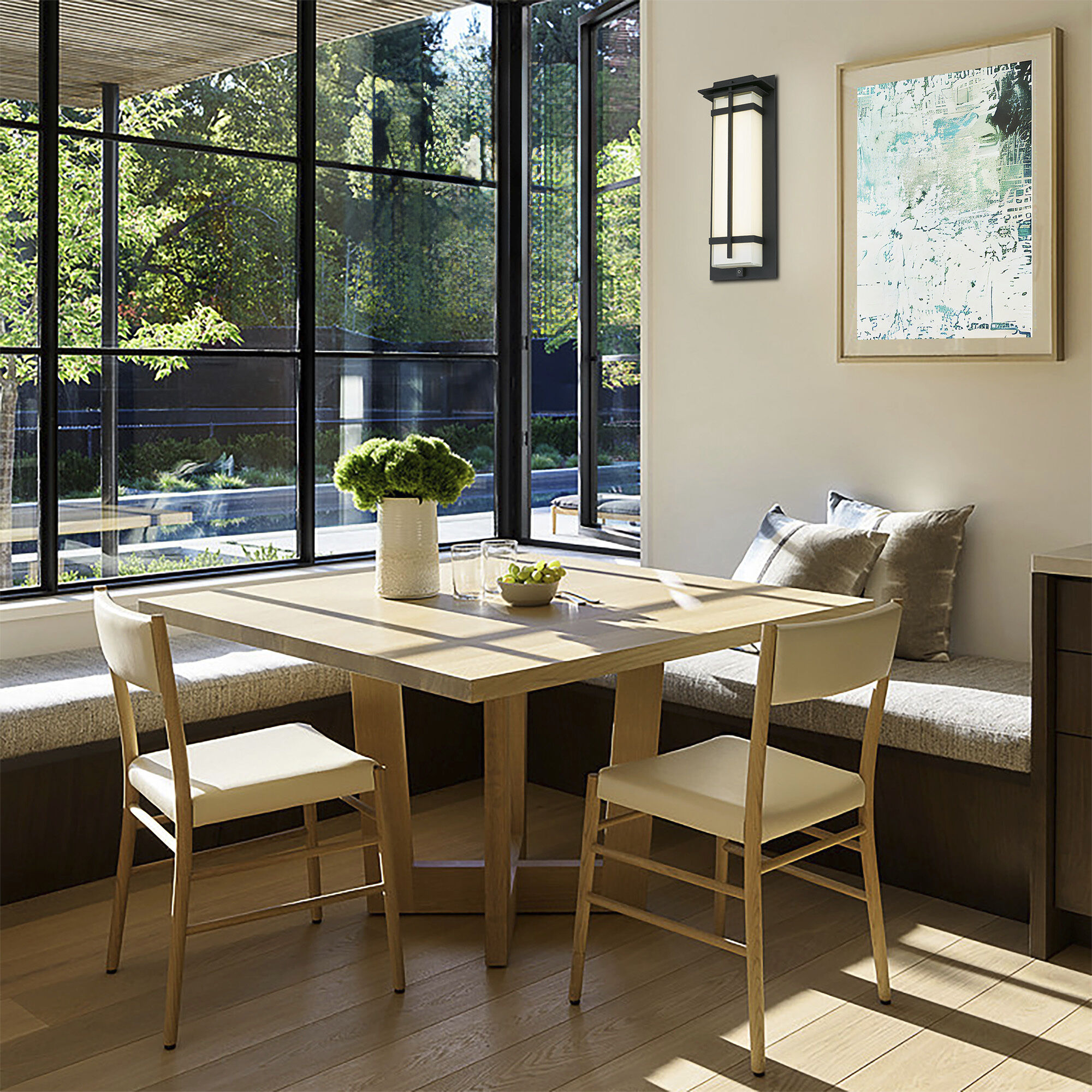 Frank LED 18 inch Sand Black Outdoor Wall Sconce